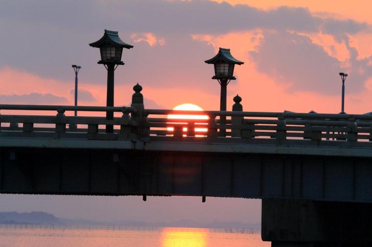 松江大橋と宍道湖