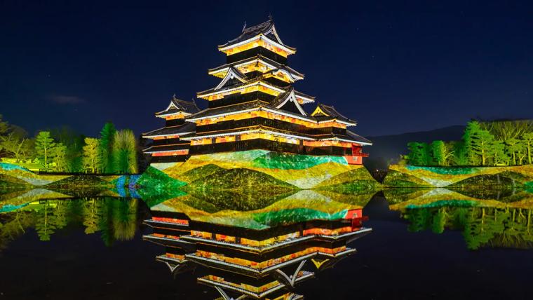 松本城 プロジェクションマッピング