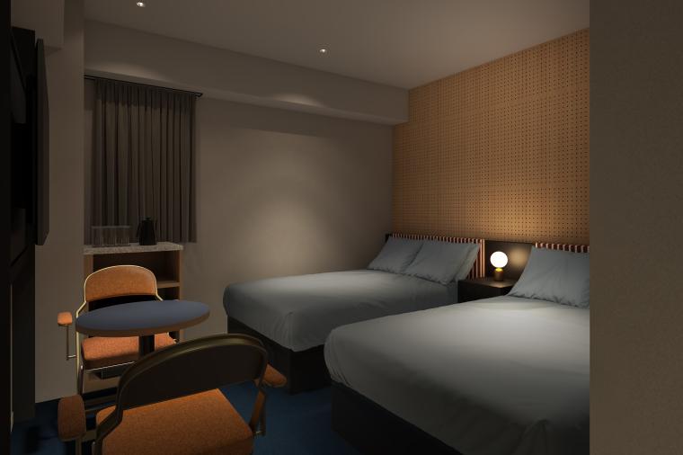 「BASE LAYER HOTEL FUKUOKA」ツインルーム