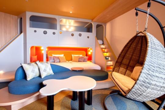 2段ベッドを設えた楽しいデザインのファミリールーム（50平米）