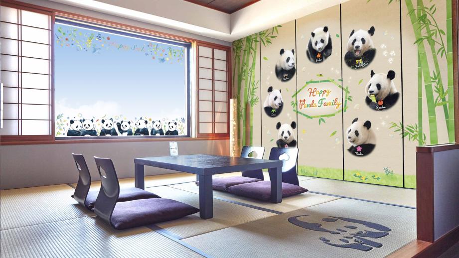 パンダとの滞在をイメージした「南紀白浜マリオットホテル」の特別ルーム
