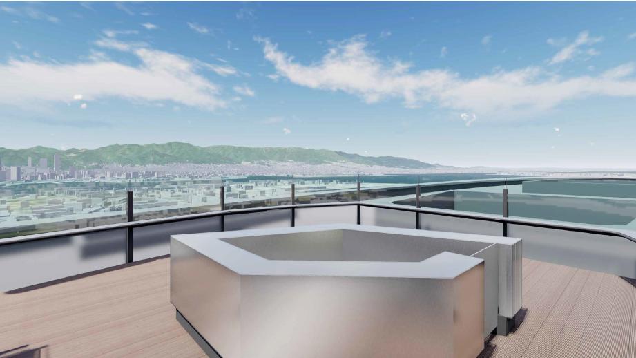 ポートアイランドに立つ「神戸ポートピアホテル」