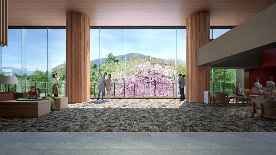 庭園・箱根外輪山を望むロビー