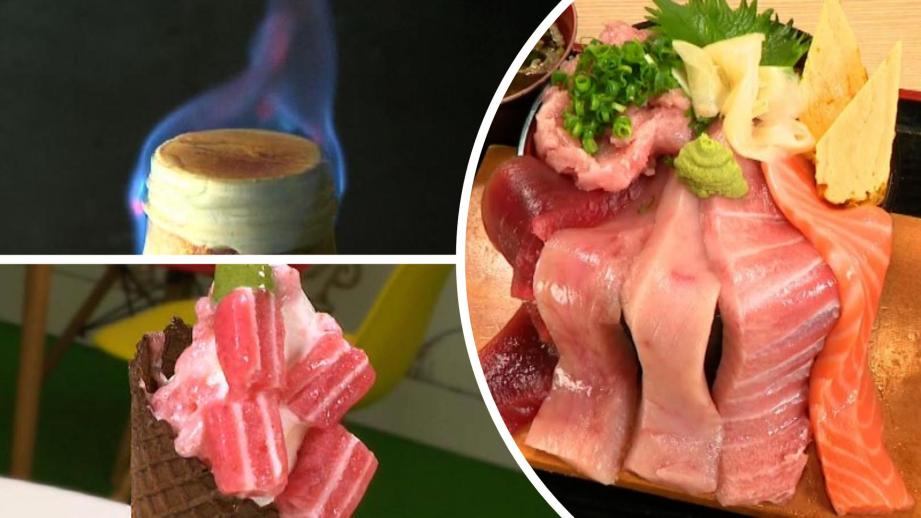 静岡県焼津市・焼津さかなセンター】丼からベロン! 豪快海鮮丼とびっくり「燃えるプリン」おすすめ写真映えグルメ