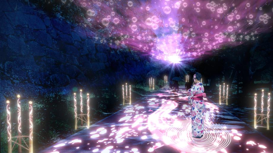 福岡イルミイベント「光のナイトウォークin福岡城・鴻臚館 -竹花玄夜と舞-」開催！