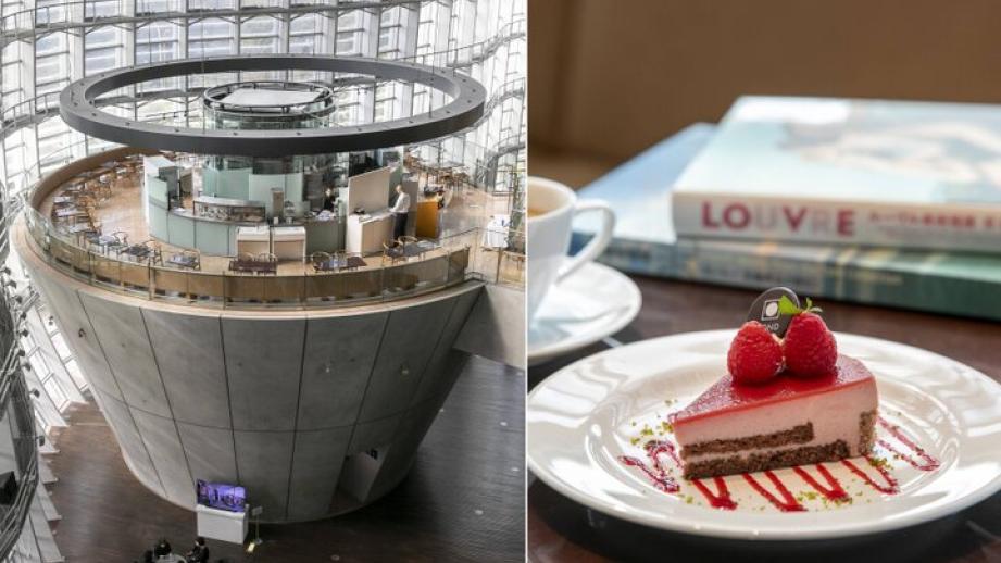 「国立新美術館」のアトリウムにある円形のカフェ「サロン・ド・テ ロンド」へ