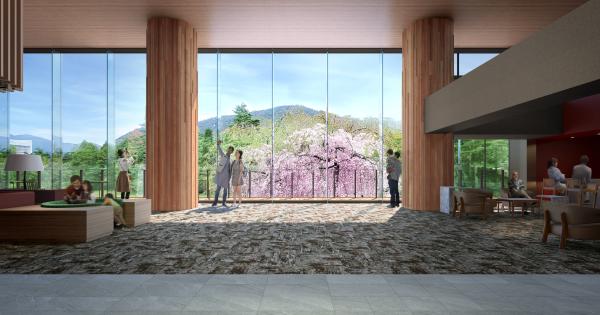 庭園・箱根外輪山を望むロビー