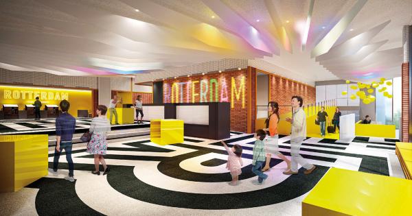 迷路やトリックアートなどが楽しめるロビー