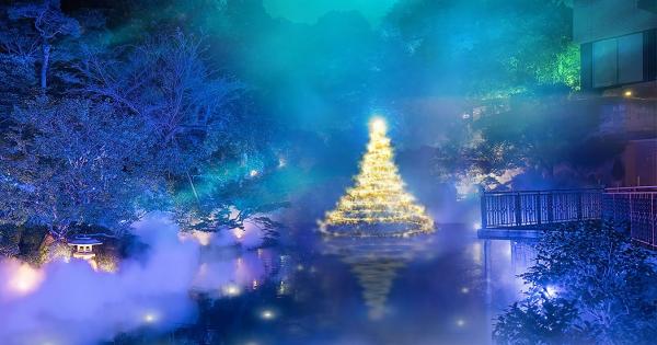 「ホテル椿山荘東京」オーロラに水上のクリスマスツリーが新登場