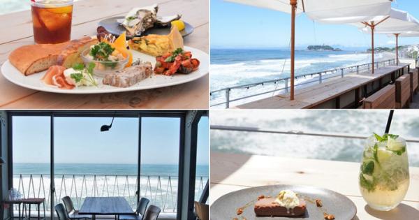 パラソルの日陰でのんびり海を眺めていただくご馳走ランチ♪ 七里ヶ浜「ダブルドアーズ ネイビー」