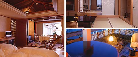 露天風呂付客室の一例