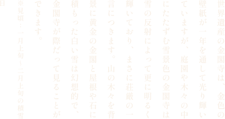 金閣寺の雪景色