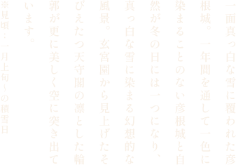 彦根城 玄宮園の雪景色